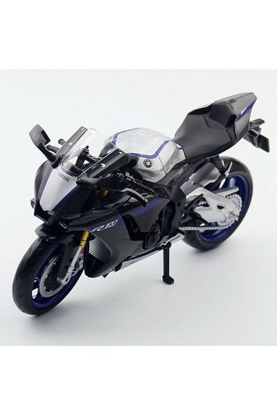 Choice لعبة نموذج دراجة نارية ياماها Yzf-r1m بمقياس 1/12 باللون الأسود، نماذج محاكاة من سبائك معدنية للدراجات النارية