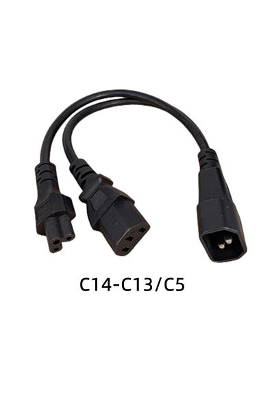 Choice كابل طاقة تيار متردد مقسم Y من النوع C13-c5 Iec320 C14 C8 إلى 2x C7 C5 C13، IEC Figure 8 ذكر إلى 2 أنثى 1 بوصة