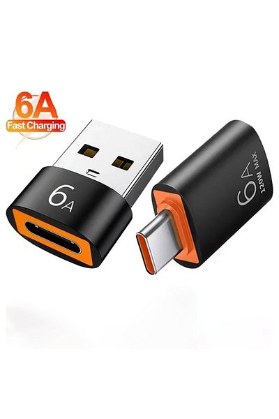 Choice قطعتان أسودتان 6 أمبير محول USB إلى Type C Otg بقوة 120 وات من USB-c ذكر إلى Type-c أنثى لشاحن سامسونج