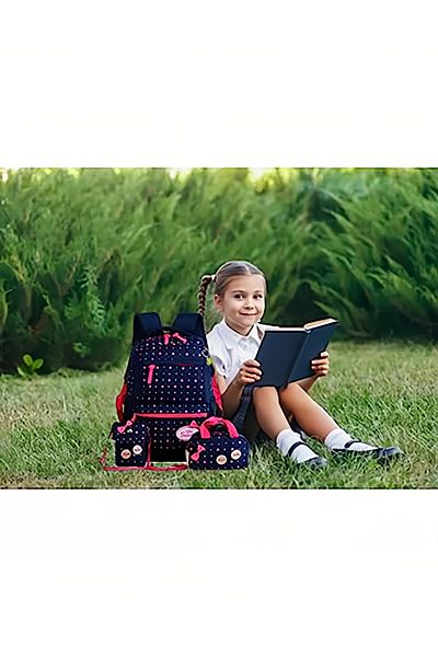 fulina Bowknot Stars Backpack for Girls Bookbag Elementary School Backpacks Lightweight Kids'Backpack Sets