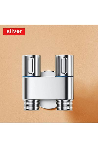 Choice Silver-dual control Zinc Alloy Angle Valve Wall Mount Toilet Bidet Sprayer Set One In Two Out Water