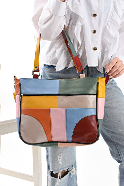 NahitaTyana Hakiki Lüks Deri Büyük Boy Kadın Omuz Çantası, Kol Çantası, Çapra...