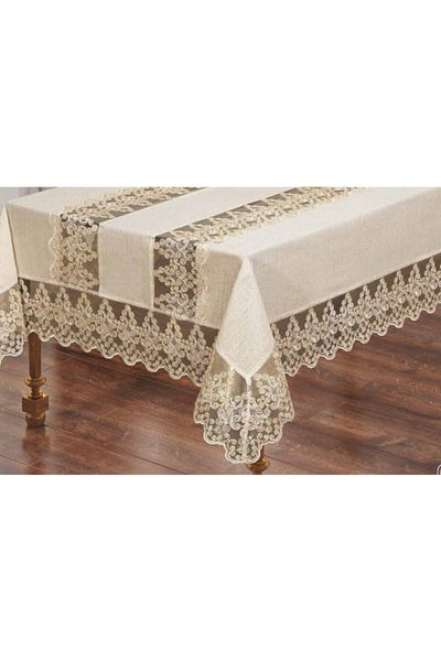 Haspen Angel Velvet Fabric French Laced Luxury Tablecloth
