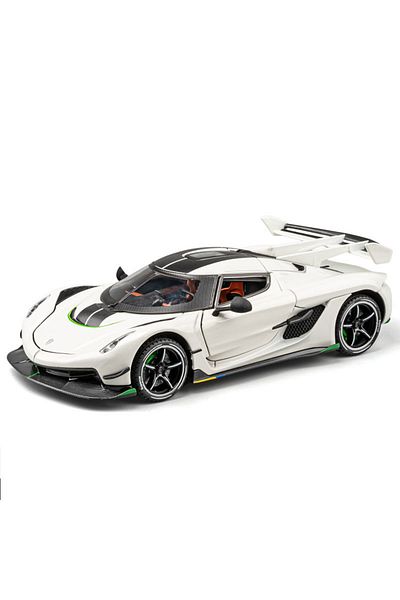 Choice White 1:24 Scale Jesko Sports Cars Models Toys Alloy Diecast Wheel Pull Back Supercar 4 Doors Opened