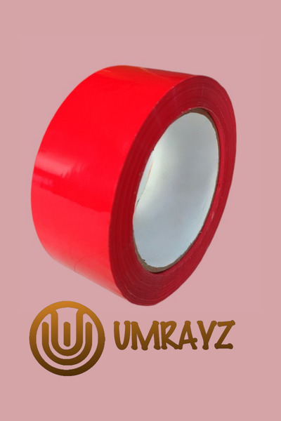 umrayz Kırmızı Koli Bandı 45mm X 100m Renkli Hotmelt Koli Bantı Koli Bant Ren...