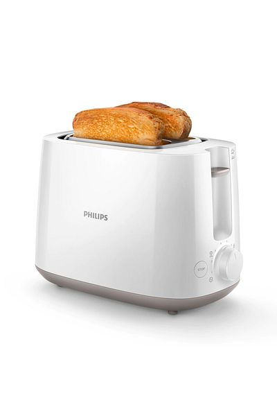 Philips Prajitor de paine Philips HD2581/00, 750 W, 2 felii, 8 setari rumenire, Grill, Alb