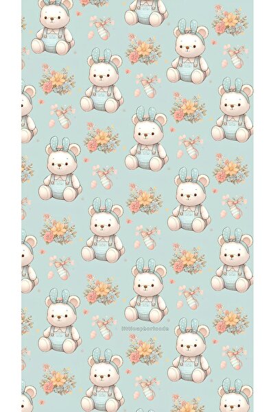 Rana İkra Art Sevimli Tavşan Temalı Hediye Paketi Kağıdı (10 Adet) (32,9*50 cm)