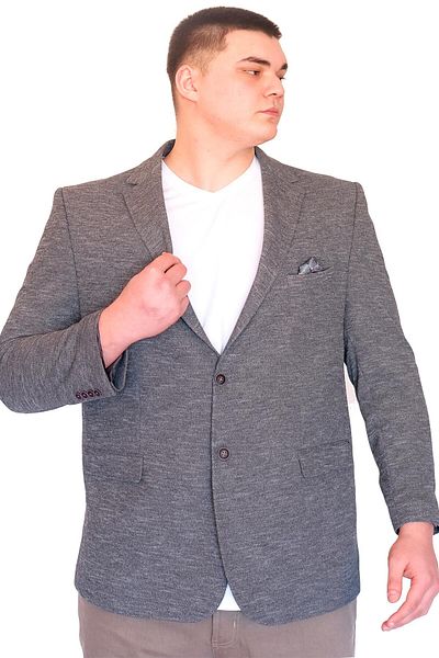 ModeXL Ανδρικό κλασικό σακάκι σακάκι Mode XL Plus Size BRITAIN 23028 Σκούρο Γκρι