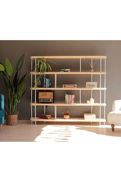 Mozilya Ellis Masif Ahşap Kitaplık