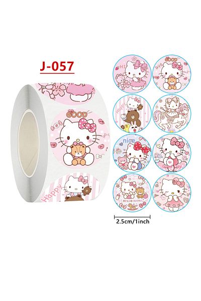 Choice 4 500pcs Roll Cartoon Sanrio Hello Kitty Kuromi Stickers Kawaii Melody Diy Cute Laptop Decals Book .