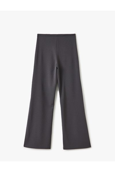 Koton Relaxed Fitting Straight Leg Trousers with Lace-Up Waist