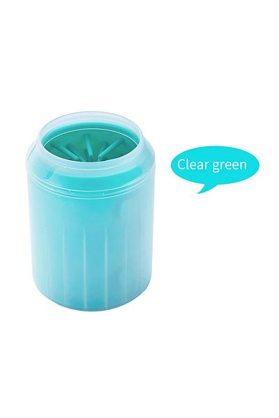 Choice M 6.3x8.2x11.2cm Green Soft Silicone Material Pet Foot Wash Cup, Cat And Dog Foot Cleaner, Portable