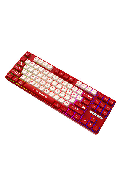 Coverzone AJAZZ AK870 MC Kablolu Mekanik Oyun Klavyesi Kırmızı Klavye Brown Switch