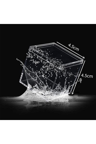 Choice As Photos 4.5x 4.5 12pcs 12 Pcs Transparent Acrylic Boxes With Cover Plastic Organizer Gift Packing