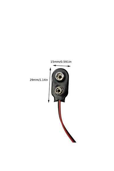 AOKIN 20pcs I Type 9V Battery Clip, 9V Battery Connector  with Wire and Black leather Housing
