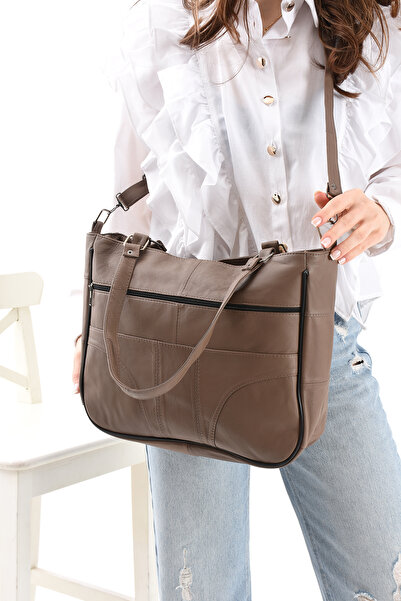 NahitaTyana Geantă de umăr pentru femei de dimensiuni mari din piele de lux autentică, geantă de mână, geantă de cruce