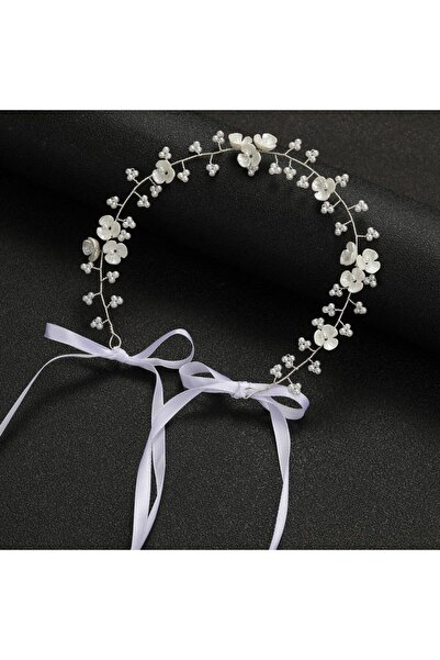 Choice غطاء رأس من شعر اللؤلؤ للعروس من مجموعة بوهيميان سيلفر سبرينج مع إكليل...