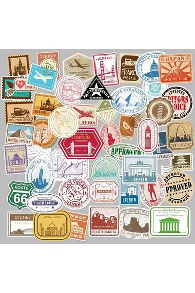 Choice 50pcs 50pcs Travel Sticker Kids Diy Laptop Stickers For Water Bottles Waterproof Bullet Journal Arts