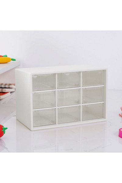Choice White Desk Storage Box For Mini Drawers, Stackable Nine-square Grid Storage Box, Hairpin/sticker/jew