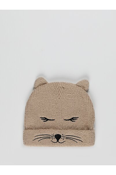 Colin's Μπεζ Γυναικείο Μπερέ - Σχέδιο με Φιγούρα Γάτας