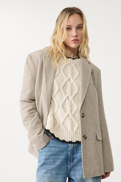 Stradivarius Houndstooth blazer