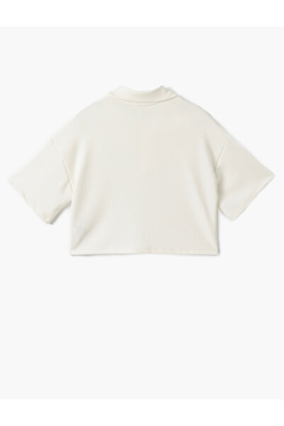 Koton Modal Comfortable Fit Short Sleeve Polo Neck Crop T-Shirt