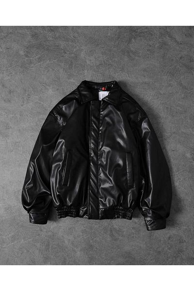 BASEL.CO Унисекс Premium Oversize Vintage Bomber кожено яке