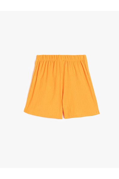 Koton Textured Relaxed Fit Basic Shorts Skirt