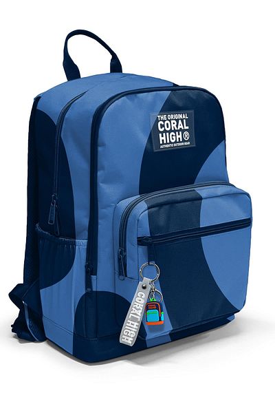 Coral High Rucsac de școală cu model albastru bleumarin 23688