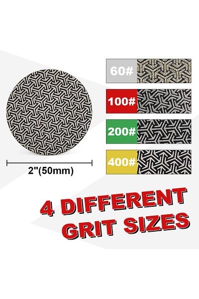 Choice Grit 100-1pc 50mm Casaverde 1pc 50mm Electroplated Diamond Polishing Pads Fast Removal Tile Glass Co