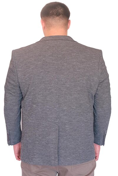 ModeXL Mode XL Plus Size Men's Classic Blazer Jacket Britania 23028 Dark Grey