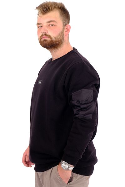ModeXL Ανδρικό φούτερ - Mode XL, Μεγάλο μέγεθος, 3 κλωστές, ράστερ, μαύρο DIVISION U24548