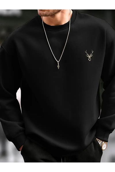 Karatopak Hanorac oversize unisex cu imprimeu cu cap de cerb