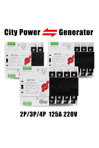 JOTTA 2p 125a W2r-2p/3p/4p 125a 220v 50/60hz Mini Ats مفتاح التحويل التلقائي محدد كهربائي