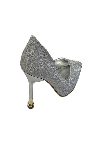 KAFKASLAR AYAKKABI KAFKASLAR NEW TREND SILVERY TOC SUBTIRE PANTOFI STILETTO