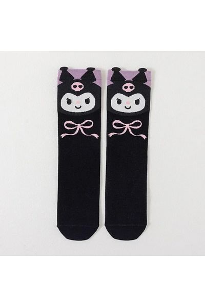 Choice Kuromi A Sanrio Kuromi Socks Kawaii Children's Calf Socks Cartoon Cotton New Girls Bow Spring And Su