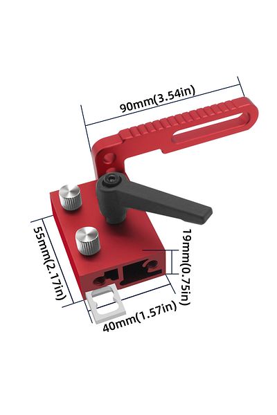 Wnew Red Miter Track Stop Alloy Steel T Slot Stop Accurate Length Limit Device Woodworking Tool, Adjustab