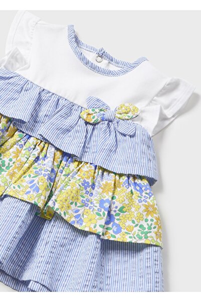 MAYORAL KIZ BEBEK  PAMUKLU FIRFIRLI ELBİSE ALTTAN ÇITÇITLI