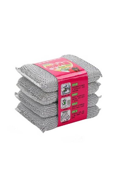 Choice1 إسفنجة غسيل الأطباق الفضية المكونة من 4 قطع لا تؤذي الأواني أو الفرشاة أو الأدوات المنزلية ولا تسبب الخدوش