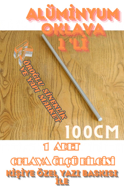 KÖROĞLU SİNEKLİK VE YAPI MARKET 1'li Masterchef Alüminyum Paslanmaz (100 CM) Metal Oklava Hamur Açma Aparatı Sofra Mutfak