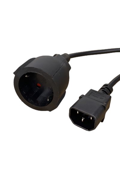 Choice كابل طاقة UPS أسود بطول 30 سم من IEC C14 إلى Euro Schuko كابل تمديد الطاقة بطول 30 سم من Schuko Cee7/4
