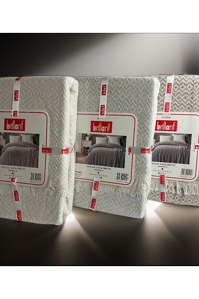 ÇIQRIK HOME (Brillant) Double Personality Jacquard Natural Cotton Woven Pike