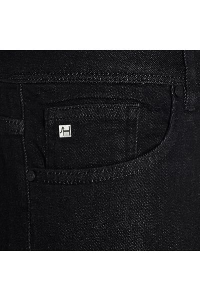 Hiltl Black Melange Cotton Cashmere Slim Fit Men's Denim Trousers