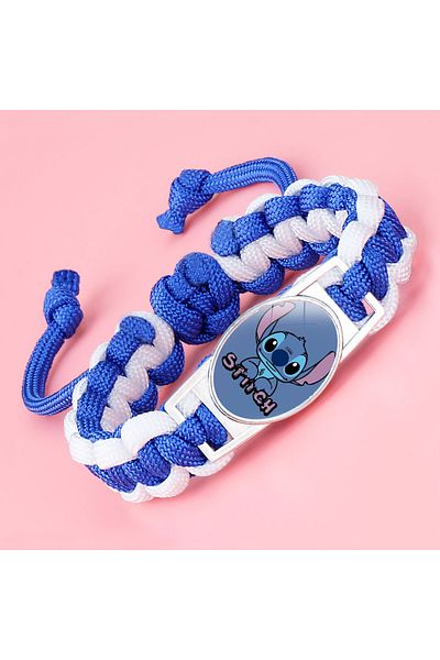 Choice I Kawaii Stitch Handwoven Bracelets Lilo Stitch Cartoon Anime Women Jewelry Decoration Woven Bracel.