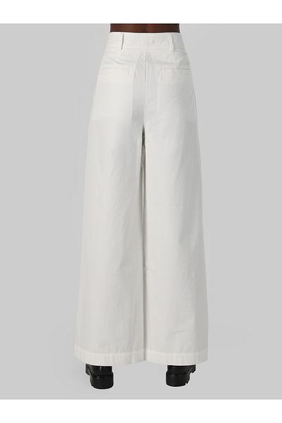 Colin's Pantaloni albi de damă cu talie înaltă, cu picioare largi, cu croială normală