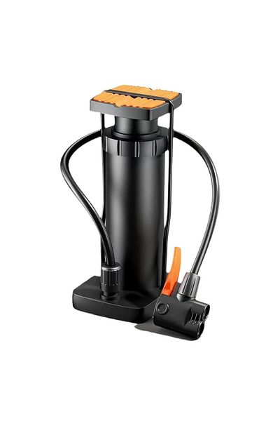 Techmaster Black Manual Foot Inflator Pump - +2Inch for Bicycle and Pool