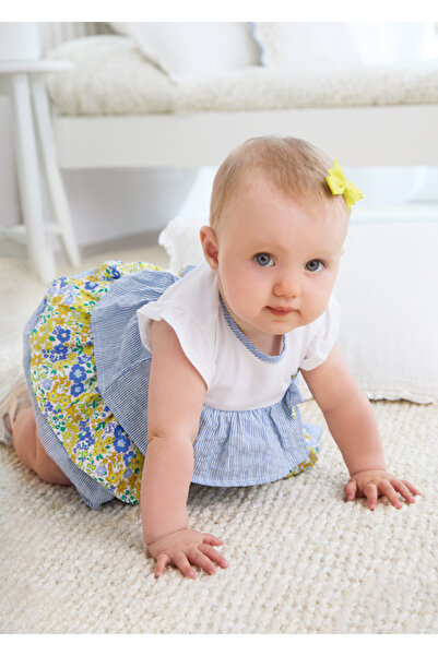 MAYORAL KIZ BEBEK  PAMUKLU FIRFIRLI ELBİSE ALTTAN ÇITÇITLI