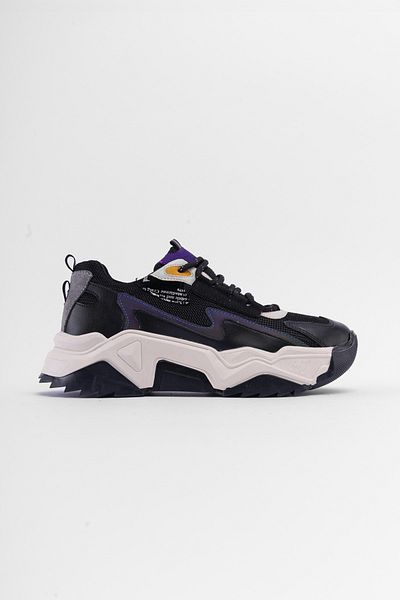 SHOEMARK Noche Black Lace-up Casual Women's Sneakers