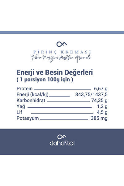 Dahafitol Yaban Mersini Muffin Aromalı Pirinç Unu Kreması 500 gr