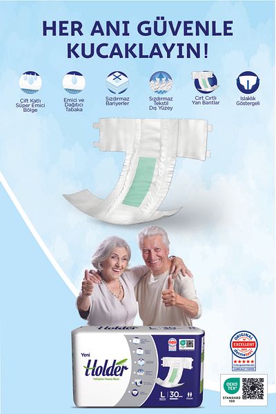 Holder Adult Patient Diapers - Size L (1 Pack = 30 Pieces)